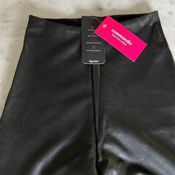 Commando Perfect Control Faux Leather Legging Black Size Small New